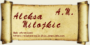 Aleksa Milojkić vizit kartica